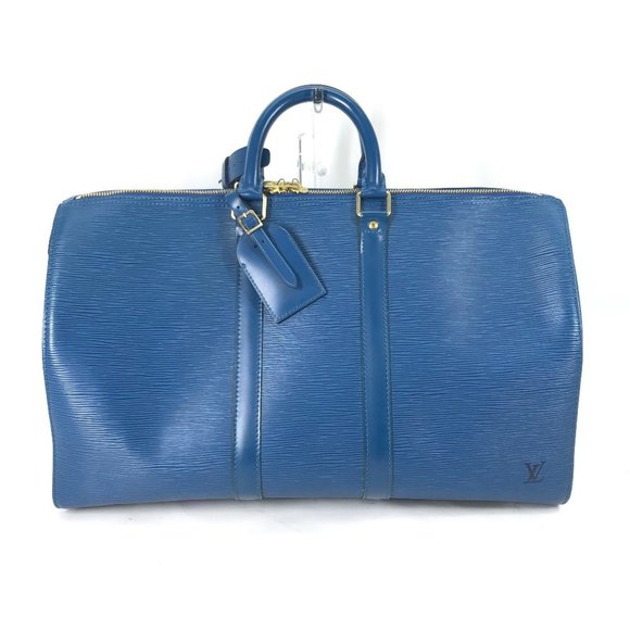 LOUIS VUITTON Blue Leather Boston Bag - Picture 1 of 16